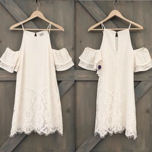 Speechless Cold Shoulder Lace Dress Size L